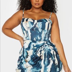 PrettyLittleThing Plus Size Marble Corset Top